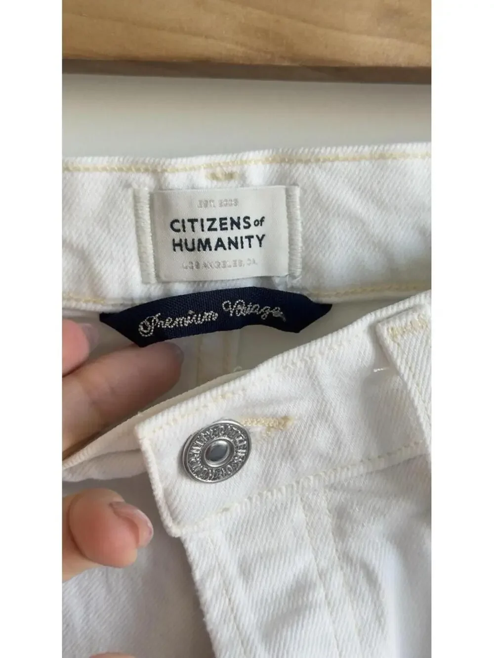 Citizens of Humanity Florence High Rise Crop Wide Straight Jeans White 25